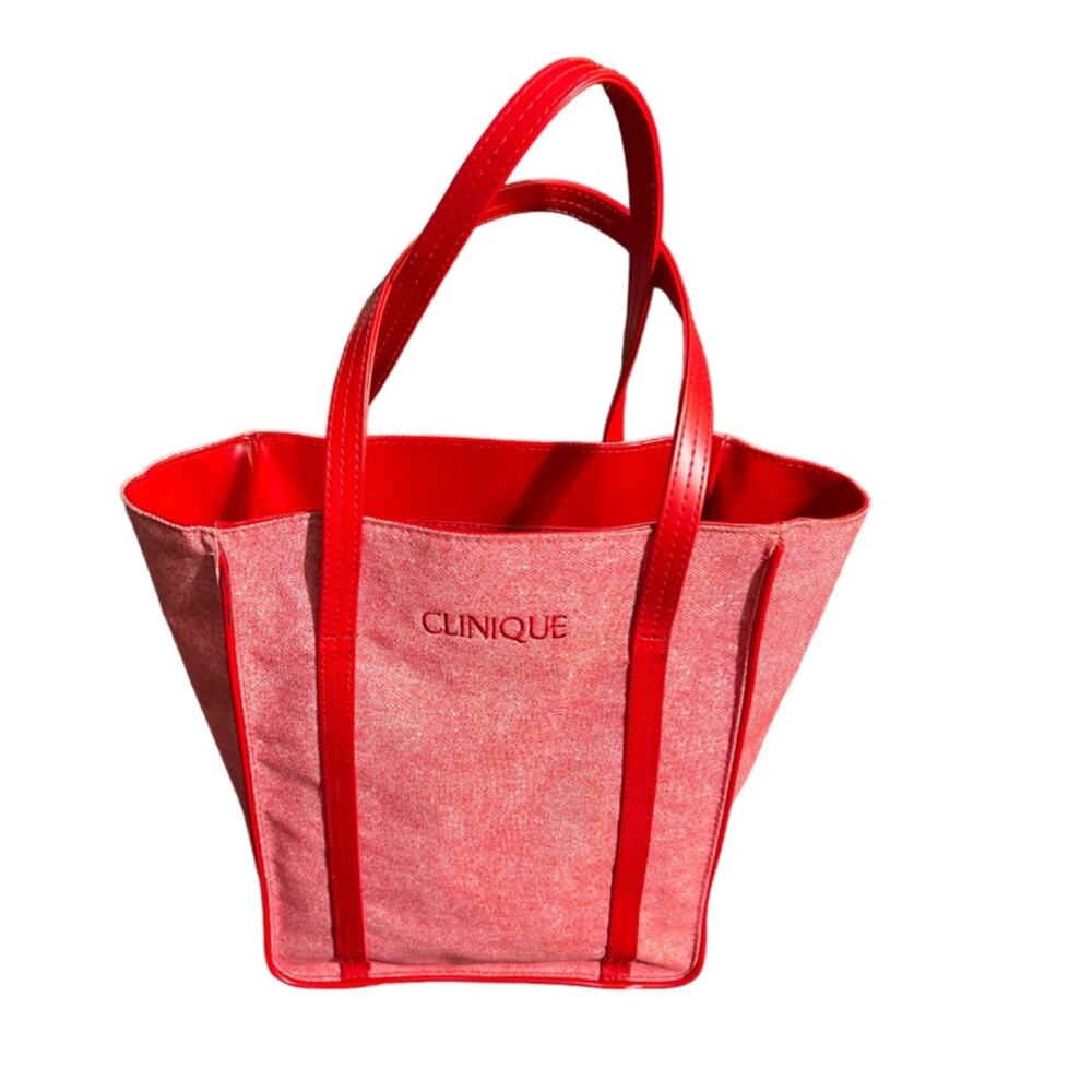 Clinique Red Waterproof Tote Bag Limited Edition Retired Pool Vacation Dorm Car
